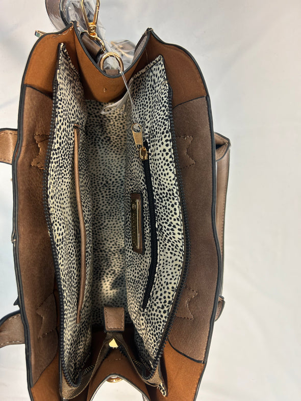 Ladies Handbag, Brown, 9.5”x13”,  Crossbody, NEW