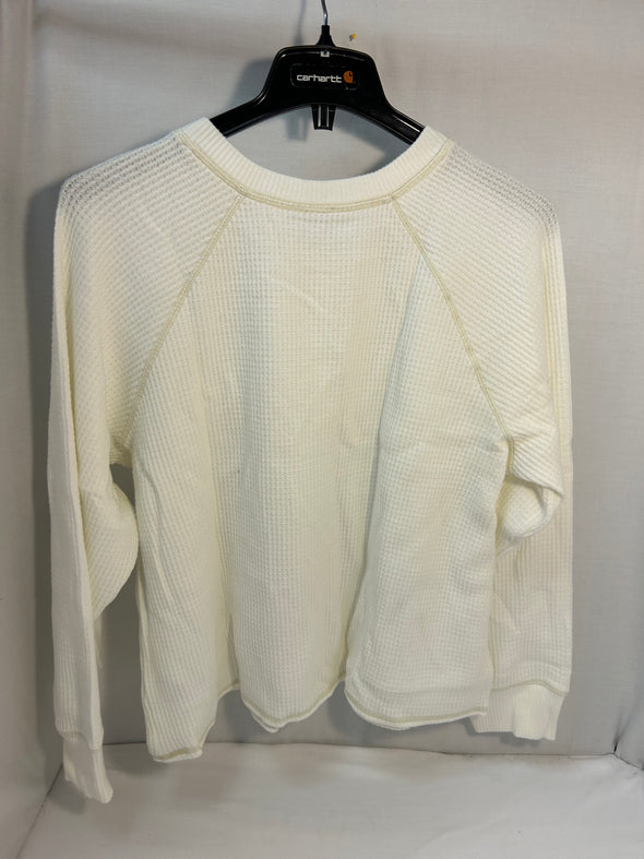 Ladies Henley Waffle Knit, Raglan Sleeve, Size 2XL,
