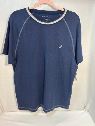 Men's Short Sleeve PJ Pullover, Raglan Sleeve, Navy, Small,