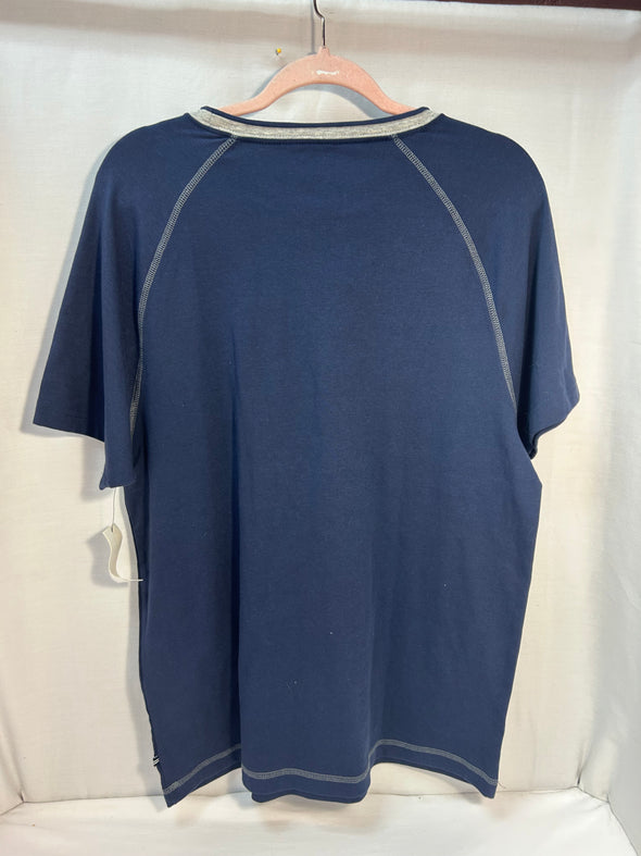 Men's Short Sleeve PJ Pullover, Raglan Sleeve, Navy, Small,