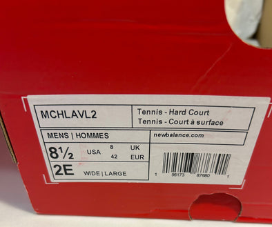 Men's Court Shoes, White, Size 8.5 2E, NEW
