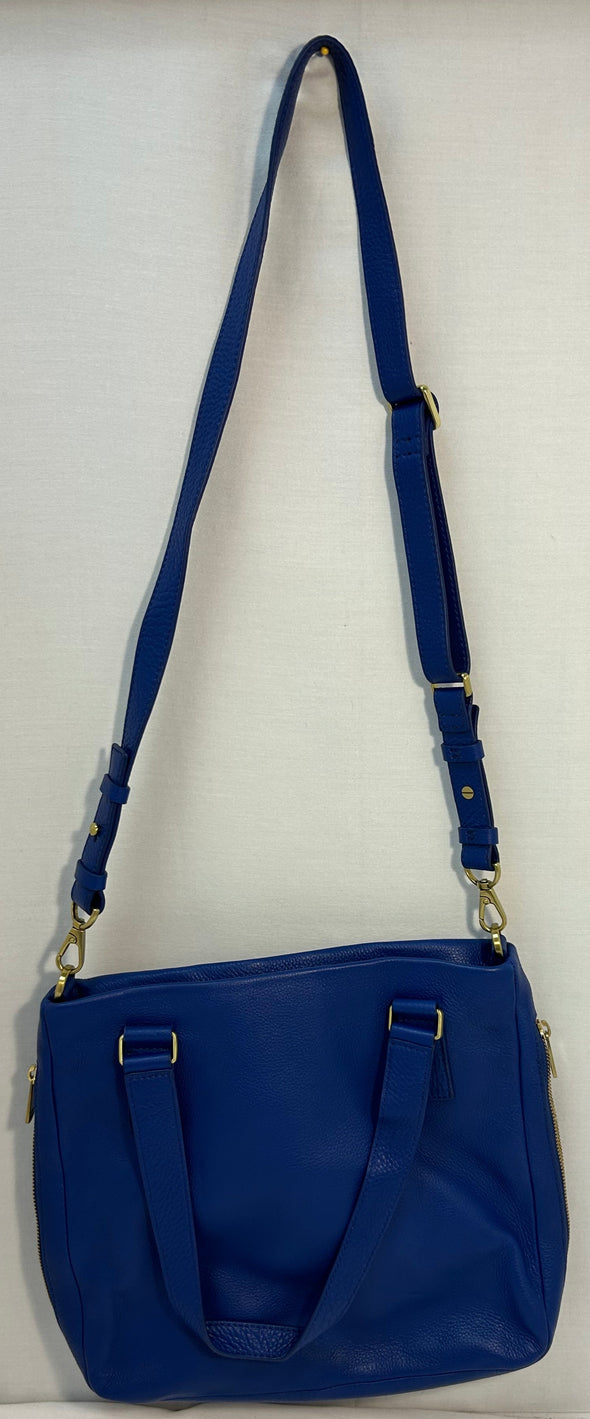 Ladies Handbag, Cobalt Blue Expandable, XBody, 12" x 13"