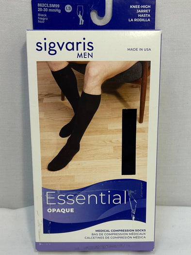Men's Compression Socks, Black, Size Large, NEW