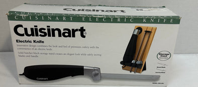 Electric Knife, Black, With Two 11” Stainless Steel Blades, & Butcher Block Storage Stand, Easy to Clean. New in Original Packaging