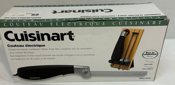 Electric Knife, Black, With Two 11” Stainless Steel Blades, & Butcher Block Storage Stand, Easy to Clean. New in Original Packaging
