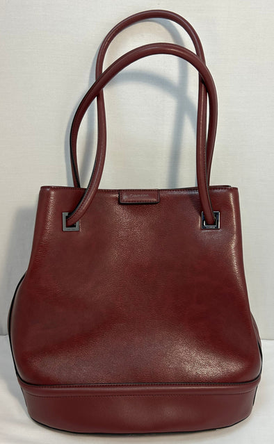 Ladies Designer Brand Handbag, Wine, 13” x 12”, NEW