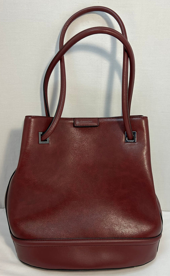 Ladies Designer Brand Handbag, Wine, 13” x 12”, NEW