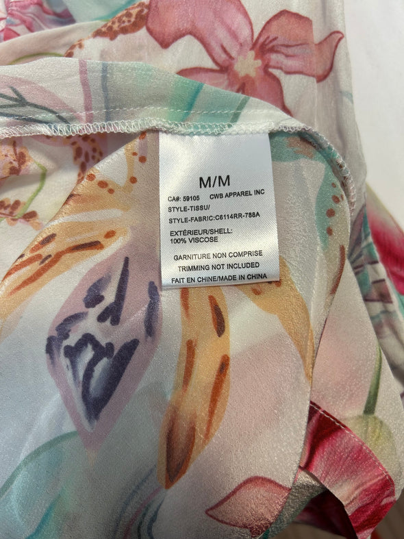 Open Front Lightweight Jacket, Print, Medium, NEW