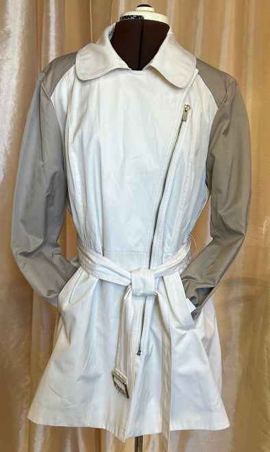 Ladies Mid-Length Trench Coat, Cream/Khaki, XL, NEW