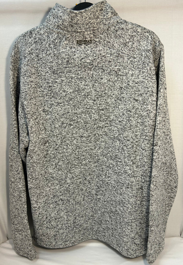 Men's Long Sleeve Henley Top, Grey Heather, Large, NEW