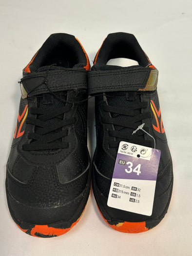 Youth Running Shoes, Black/Orange, Size 2.5, NEW