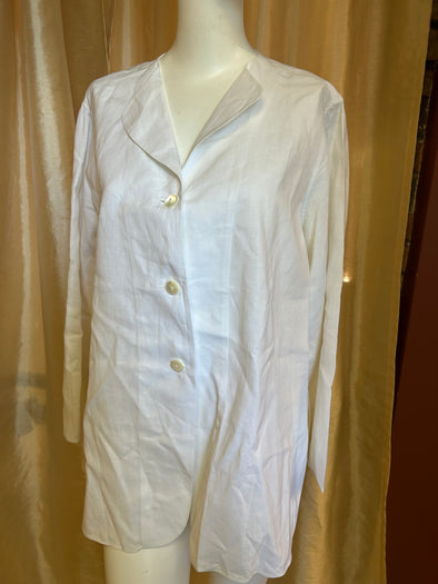 Ladies Lightweight Jacket, White, Size Medium, Button Front, NEW
