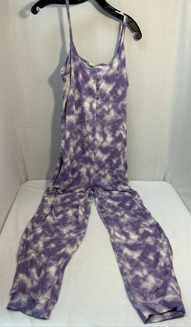Ladies Jump Suit, Purple/White, Medium, Rayon/Spandex