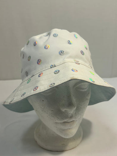 Bucket Sunhat, White/Blue Reversible, Size Medium,