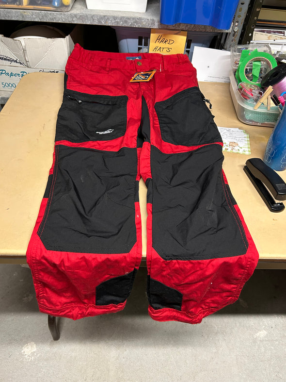 Slim Fit Outdoor Pants, Red/Black, Size 52 Euro, NEW