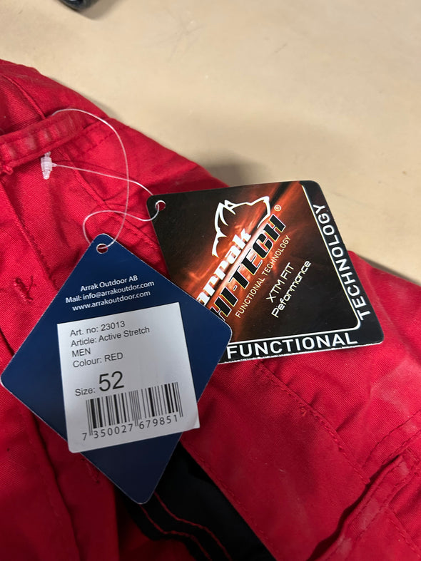 Slim Fit Outdoor Pants, Red/Black, Size 52 Euro, NEW