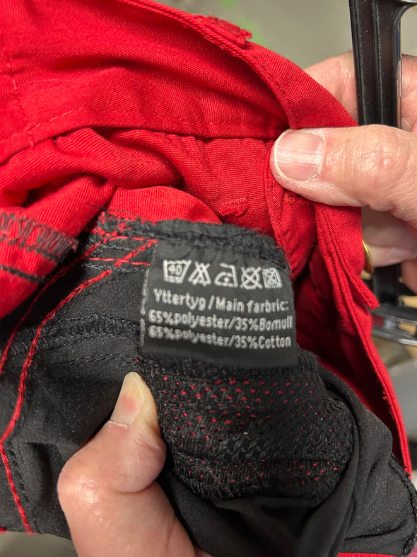 Slim Fit Outdoor Pants, Red/Black, Size 52 Euro, NEW