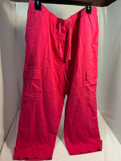 Ladies Cargo Capris, Pink, XL, NEW