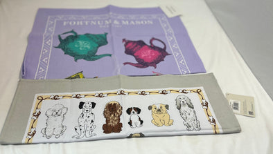 2 Decorative Tea Towels, Cotton, Multi Print, New