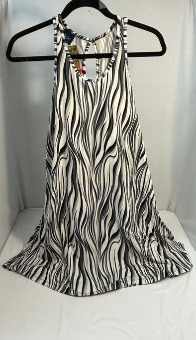Sleeveless Dress/Coverup, Black/White, Size Medium, New