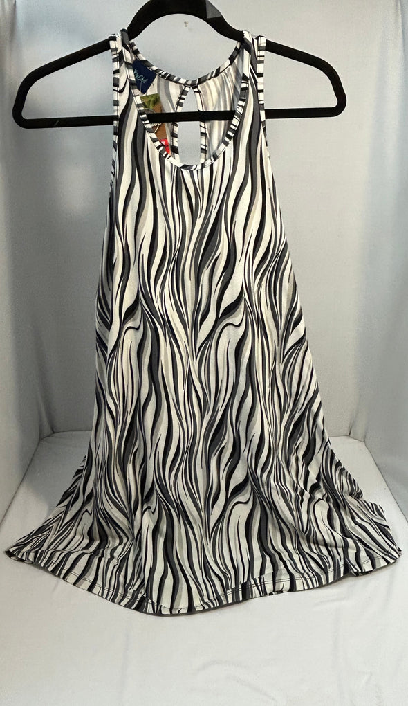 Sleeveless Dress/Coverup, Black/White, Size Medium, New