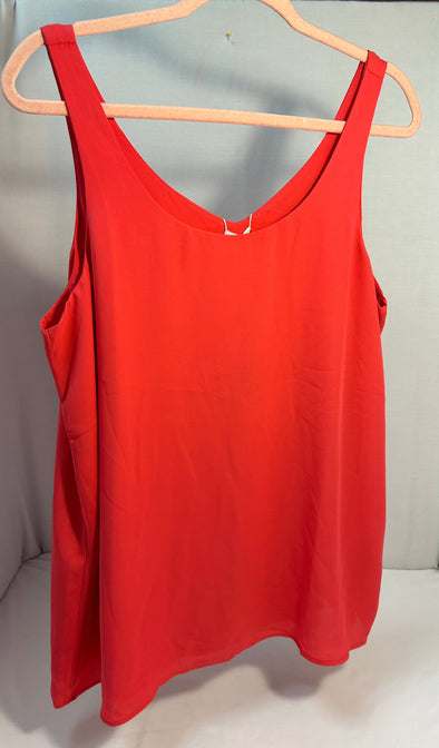 Ladies Sleeveless Scoop Neck Top, Lined, Large, Vibrant Rose, NEw