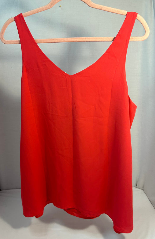 Ladies Sleeveless Scoop Neck Top, Lined, Large, Vibrant Rose, NEw
