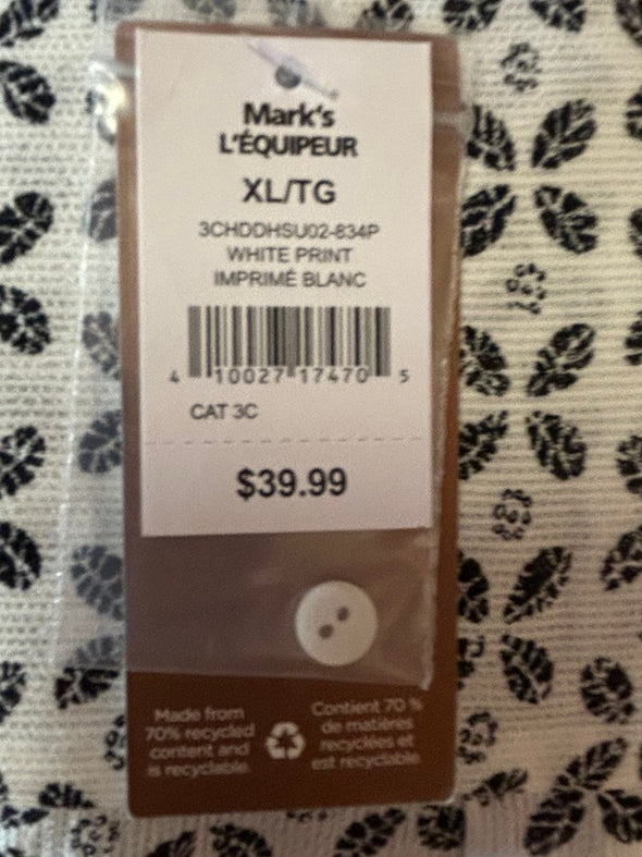 Short Sleeve Button/Tie Front, Ladies Blouse, Print, Extra Large