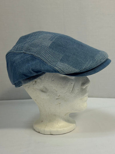 Gentleman’s Cap, Light Blue Plaid, Size XL, NEW