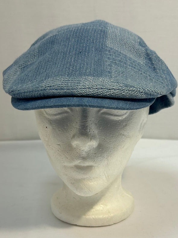 Gentleman’s Cap, Light Blue Plaid, Size XL, NEW