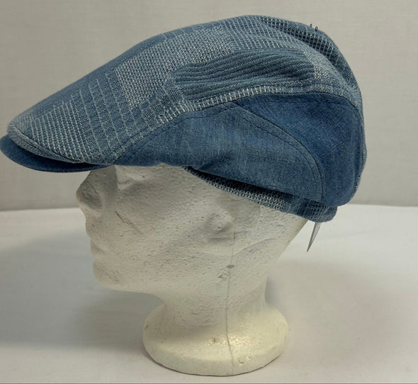 Gentleman’s Cap, Light Blue Plaid, Size XL, NEW