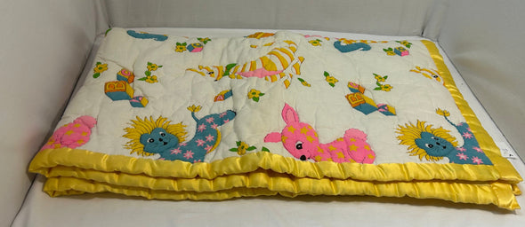 Handmade Crib Quilt, Multi/Yellow, 36" x 58",