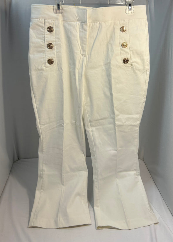 Ladies White Pants, Nautical Trim, Size XL