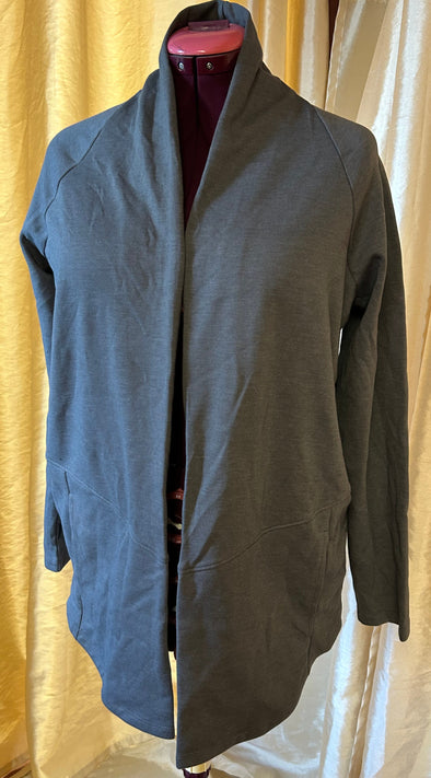Ladies Cocoon Style Open Front Cardigan, Grey, NEW