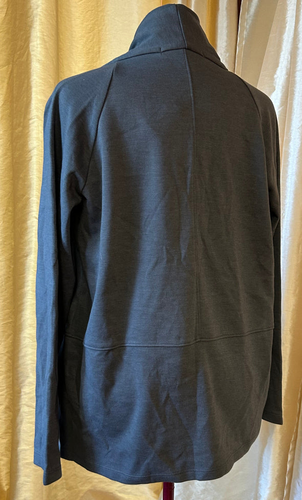 Ladies Cocoon Style Open Front Cardigan, Grey, NEW