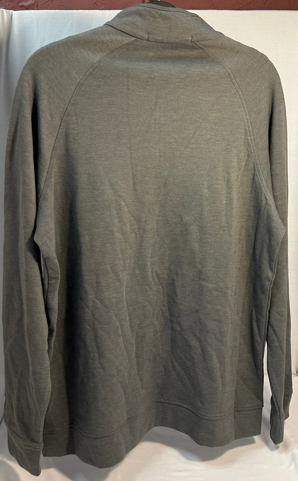 Men's Grey 1/4 Zip Mock Neck Pullover, Size Large, NEW With Tags