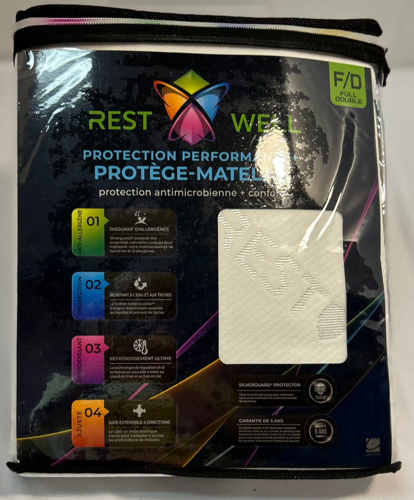 Full Size Mattress Protector, White, NEW