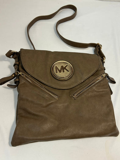 Design Cross Body Purse, Taupe 12" x 10", 44" Strap