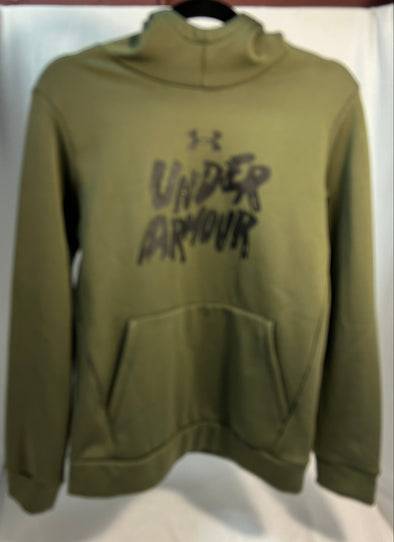 Youth Hoodie, Khaki with Logo, Size Large, Polyester, NEW