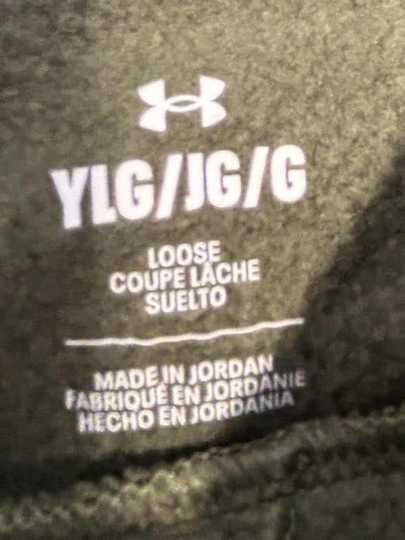 Youth Hoodie, Khaki with Logo, Size Large, Polyester, NEW