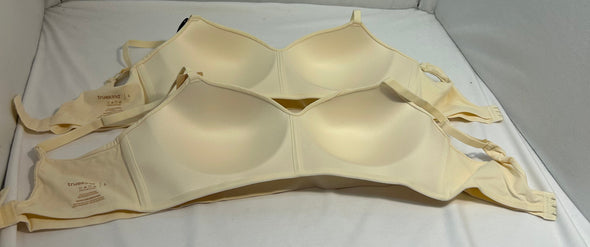 2 Wireless Bras, Cream, Size Large, NEW
