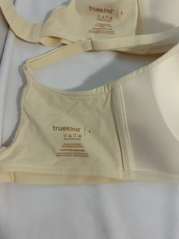 2 Wireless Bras, Cream, Size Large, NEW
