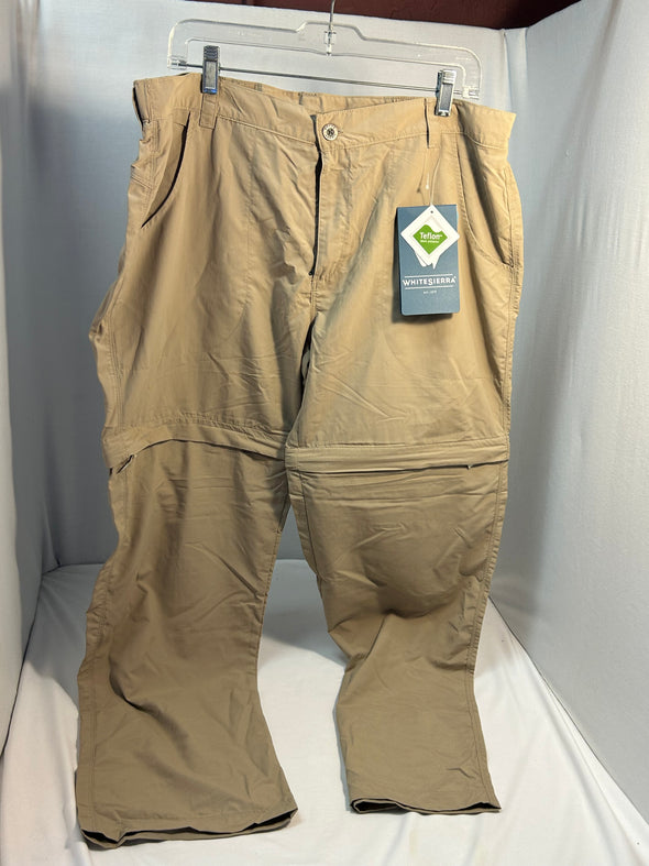 Ladies Convertible Pants, 31" Inside Seam, Khaki, XL