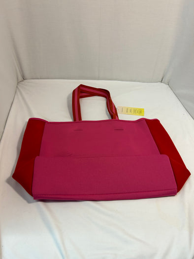 Neoprene Tote Bag, Pink/Red, 15" x 13", Snap Closure,