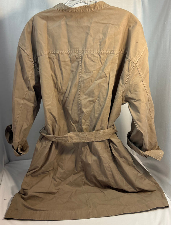 Ladies Adjustable Sleeve Dress, Button Front Bodice, Khaki PXL