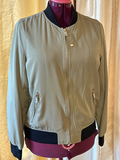 Bomber Jacket, Khaki Green, Size Medium