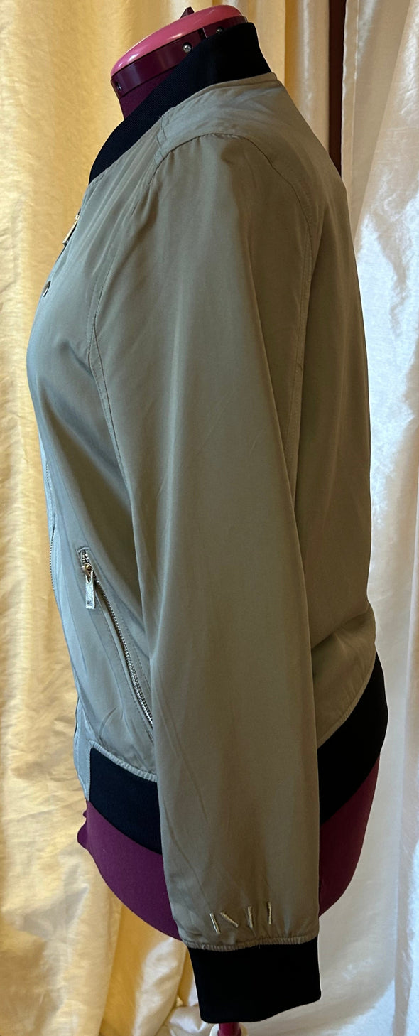 Bomber Jacket, Khaki Green, Size Medium