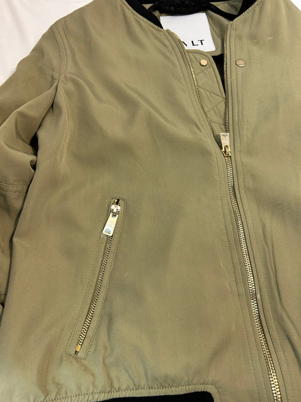 Bomber Jacket, Khaki Green, Size Medium