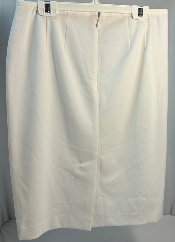 Ladies Lined White Suit Skirt, Size 6