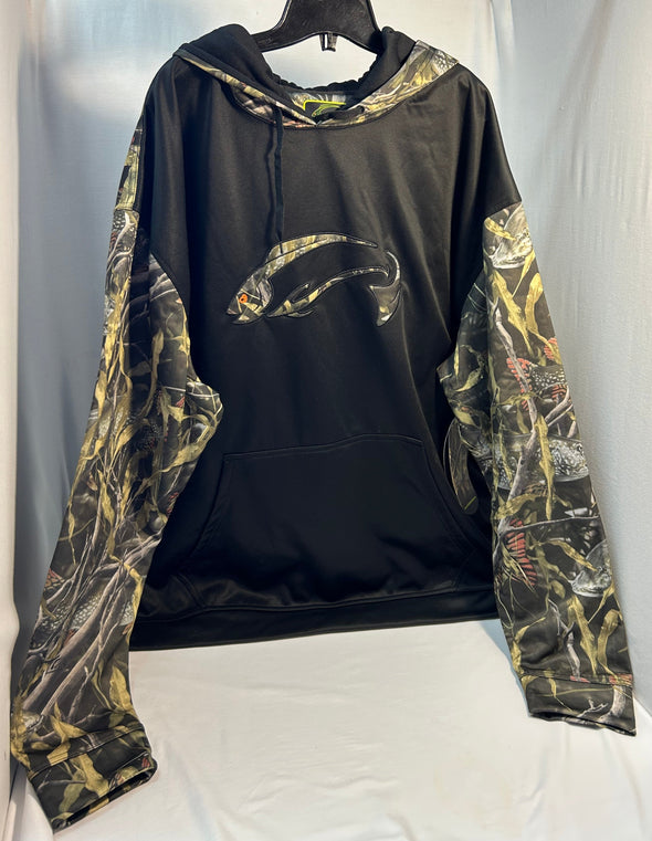 Casual Camo Fishing Hoodie, 100% Polyester, 3X, NEW